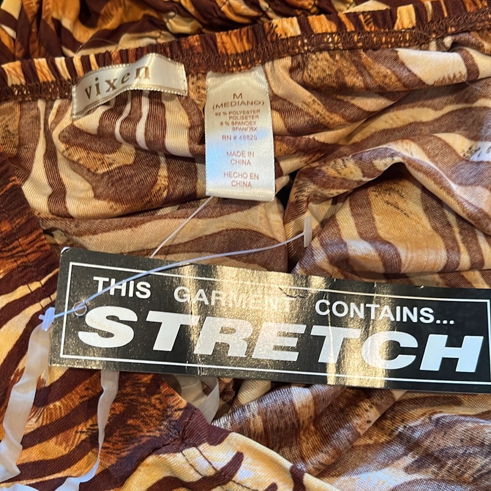 NWT Tiger Print Ruffle High Neck Top - Picture 7 of 8